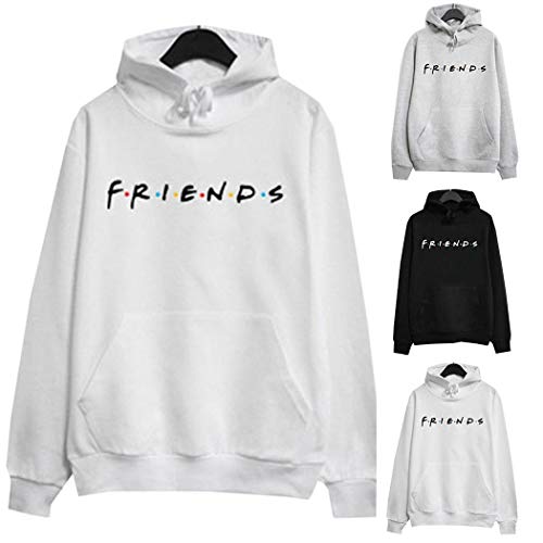 Book Cover fannay Women Casual Hooded Neck Long Sleeve Letter Print Front Pocket Hoodies Fashion Hoodies White