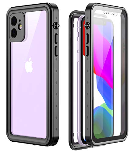 Book Cover RedPepper Designed for iPhone 11 case, Clear Full Body Heavy Duty Protection with Built-in Screen Protector Shockproof Rugged Cover Designed for iPhone 11 6.1 inchï¼ˆBlackï¼‰