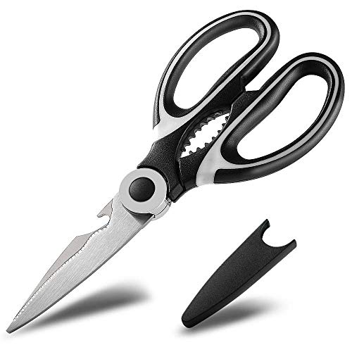 Book Cover Kitchen Scissors | Best Kitchen Shears - Professional Heavy Duty Stainless Steel - Multifunctional Premium Scissors for Cutting Chicken, Fish, Meat, Seafood, Herbs, Vegetables, BBQ - Perfect Gift