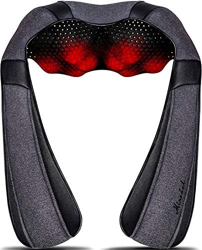 Book Cover Shiatsu Electric Massager with Heat, Kneading Massage Pillow for Neck, Back, Shoulder, Muscle Pain Relief, Get Well Soon Presents - Christmas Gifts