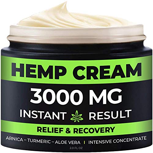 Book Cover Hemp Pain Relief Cream - 3000 Mg - Relieve Muscle, Joint & Arthritis Pain - Natural Hemp Extract for Arthritis, Foot & Back Pain - 2oz
