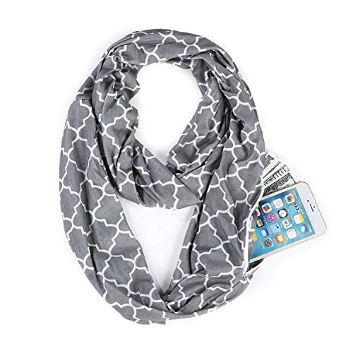 Book Cover Womens Infinity Scarf with Zipper Hidden Pocket Mens Winter Travel Lightweight Scarves Wrap