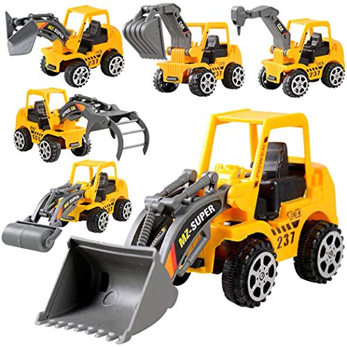 Book Cover Fanala 6Pcs/Set Kids Toy Mini Inertia Engineering Vehicle Excavator Model Toys Set Boy Gifts Vehicle Playsets