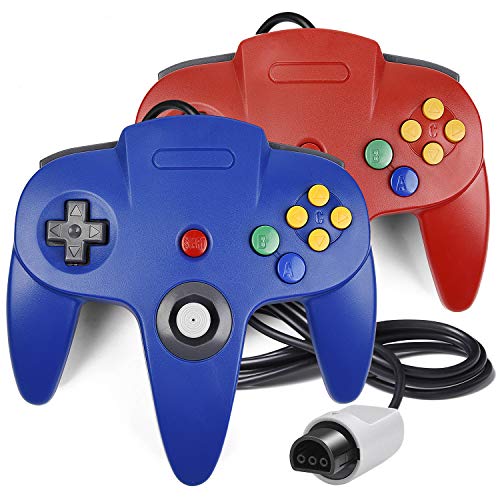 Book Cover 2 Pack N64 Controller, iNNEXT Classic Wired N64 64-bit Gamepad Joystick for Ultra 64 Video Game Console