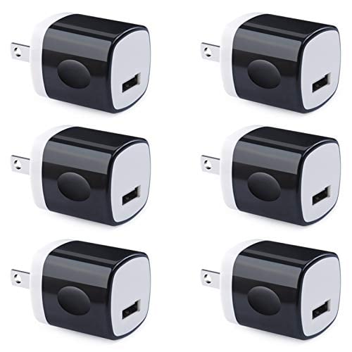 Book Cover Wall Adapter, USB Wall Charger 6 Pack, UorMe 1A 5V Single Port USB Plugs Power Adapter Compatible iPhone 12 11 Xs XR X 8 7 6S 6, Samsung Galaxy A21 S10e S9 S8 Note 20 9 8 S7 Edge, G6, Google Pixel 4a