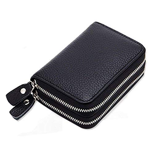 Book Cover Wallet for Women Leather Clutch Purse mall minimalist Zipper Ladies Credit Card Holder Organizer (Black)