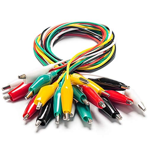 Book Cover KAIWEETS 10PCS Electrical Alligator Clips with Wires Test Leads Sets Soldered and Stamping Jumper Wires for Circuit Connection/Experiment, 21 inches 5 Colors (10 PCS)