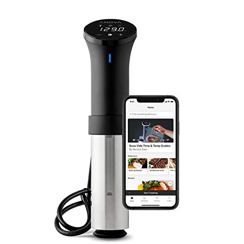 Book Cover Anova Culinary AN500-US00 Sous Vide Precision Cooker (WiFi), 1000 Watts | Anova App Included, Black and Silver