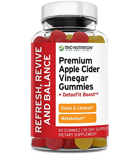 Book Cover Premium Apple Cider Vinegar Gummy Vitamins | Fresh ACV with The Mother | Delicious Easy to Swallow Alternative to ACV Capsules, Pills, Tablets | Maximum Strength Boosted Raw Detox Cleanse *
