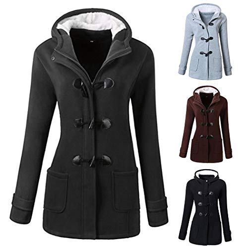 Book Cover Batteraw Women Stylish Slim Outdoor Hooded Horn Leather Buckle Thin Coat Jacket