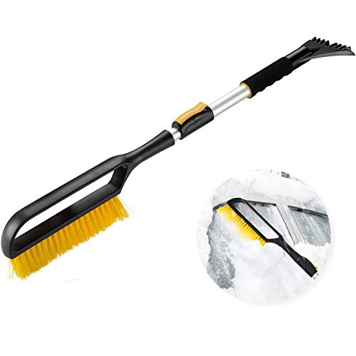 Book Cover AD AIDO Auto Snow Shovel with Extendable D-Grip Handle, 37 Inches Overall â€¦ (Black) (Yellow)