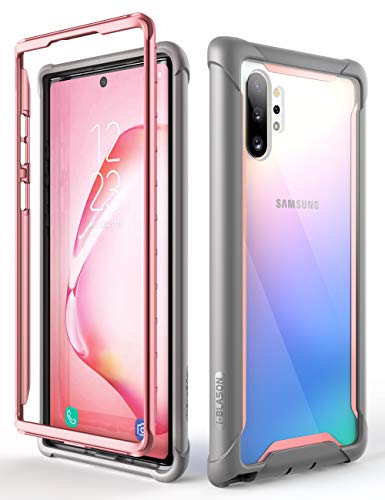 Book Cover i-Blason Ares Clear Case for Galaxy Note 10 Plus/Note 10 Plus 5G 2019 Release, Dual Layer Rugged Clear Bumper Case Without Built-in Screen Protector (Pink)