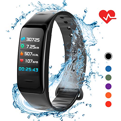 Book Cover Lixada Fitness Tracker HR,Activity Tracker Watch with Heart Rate Monitor,IP67 Waterproof Smart Fitness Band with Step Counter,Calorie Counter,Sleep Monitoring,Pedometer Watch