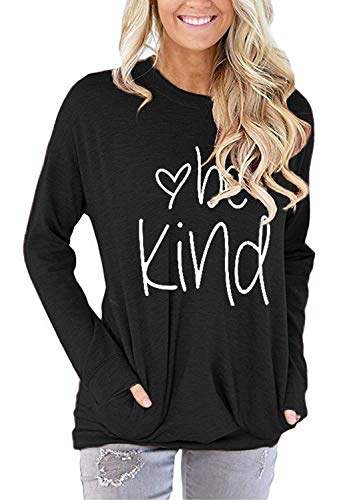 Book Cover Akihoo Women Casual Loose Fit Tunic Top Baggy Comfy Graphic Blouse with Pockets