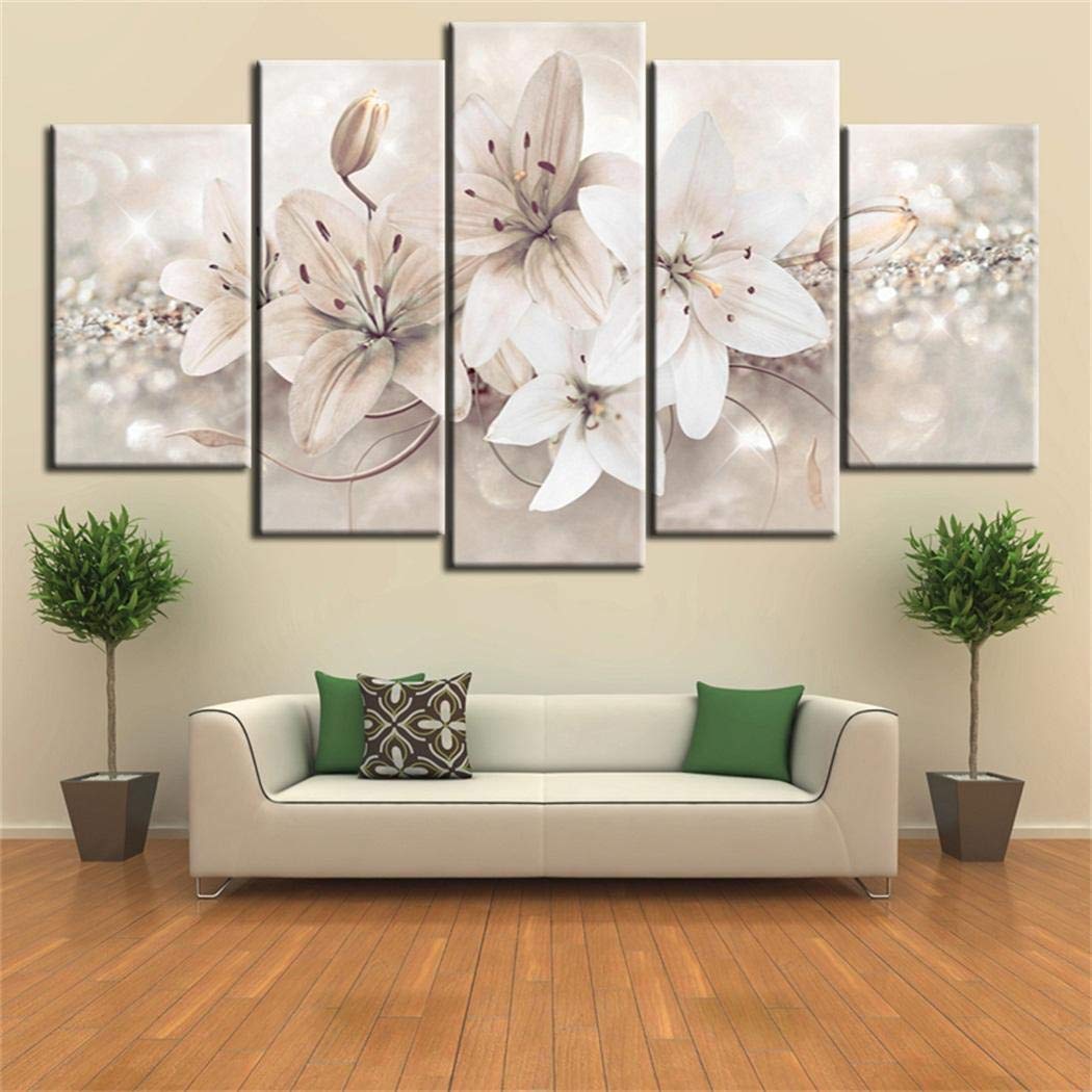Book Cover Todens 5pcs Wall Art Painting Decor Canvas Pictures for Home Decoration Living Room Artwork (Not Included Frame)