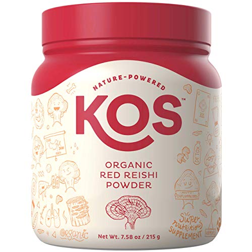 Book Cover KOS Organic Red Reishi Powder - Pure, Red Reishi (Ganoderma Lucidum) Mushroom Extract Powder - USDA Organic, Anti-Aging, Adaptogen, Anti-Inflammatory Plant Based Ingredient, 215g, 50 Servings