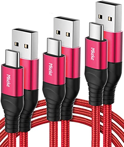 Book Cover Mkeke USB C Cable, Fast Charging USB Type C Cable,USB-A to USB-C Cable 3Pack(1/1.5/1.8M) Nylon Braided…