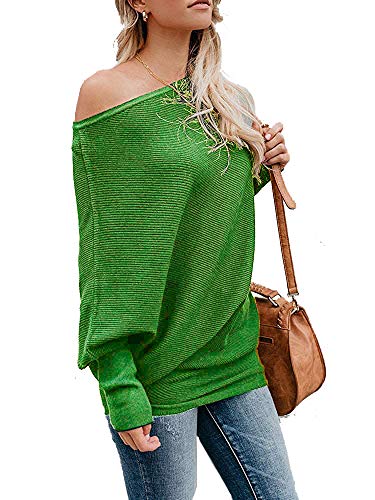 Book Cover YEXIPO Women's Oversized Off The Shoulder Sweaters Batwing Long Sleeve Loose Fall Knit Jumper Pullover Sweater Tops