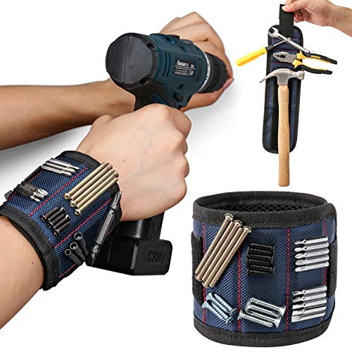 Book Cover MatSailer Magnetic Wristband Best Gift For Men, Magnetic Tool Belt with 3 Super Strong Magnets for Holding Screws, Nails, Nuts, Bolts, Drill Bits, Gift for DIY Handyman, Father, Husband