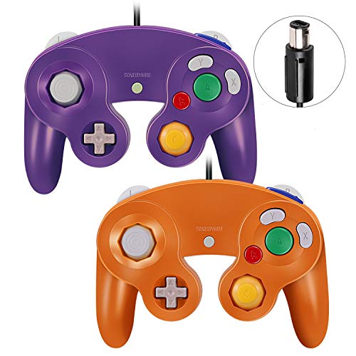 Book Cover VOYEE Gamecube Controller, 2 Pack Wired Gaming Gamepad for Gamecube/Wii Console (Orange & Purple)