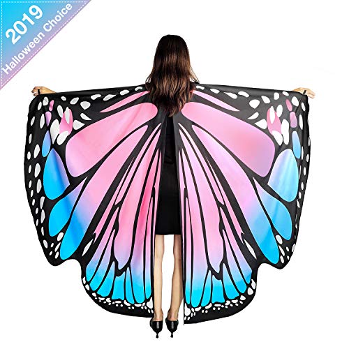 Book Cover SIPU Butterfly Wings for Women, Monarch Butterfly Shawl Cape Halloween Costume