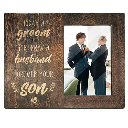 Book Cover Ku-dayi Mother Father of The Groom Gift, Today a Groom, Tomorrow a Husband, Forever Your Son, Groom Mom and Dad Picture Photo Frame