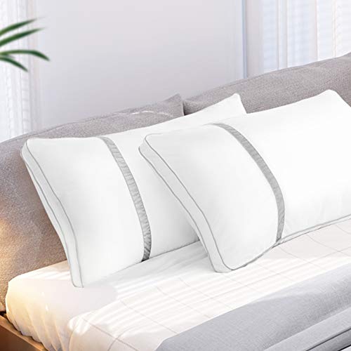 Book Cover BedStory Pillows for Sleeping 2 Pack, Hotel Quality Bed Pillow Standard Size, Down Alternative Pillows with Ultra Soft Fiber Fill, Good for Back and Side Sleepers