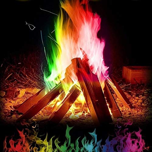 Book Cover Justew Multicolor Flame Powder Flame Dyeing Outdoor Bonfire Party Suppl Magic Kits & Accessories