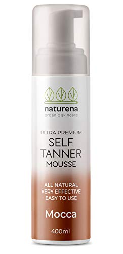 Book Cover Organic Self Tanning Lotion with All Natural Ingredients - for Darker Bronzer Skin by Naturena
