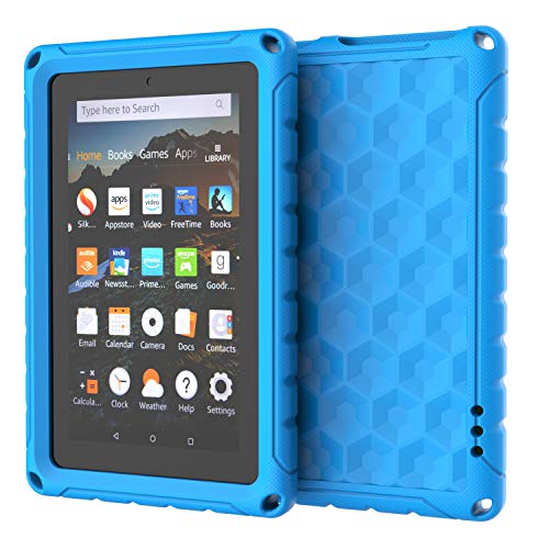 Book Cover SUPWANT All New Fire 7 Tablet Case 2019/2017 for Kids - Light Weight Shockproof Kids-proof Protective Case Cover for Amazon Kindle Fire 7 Inch 9th / 7th Generation Tabletï¼ŒBlue