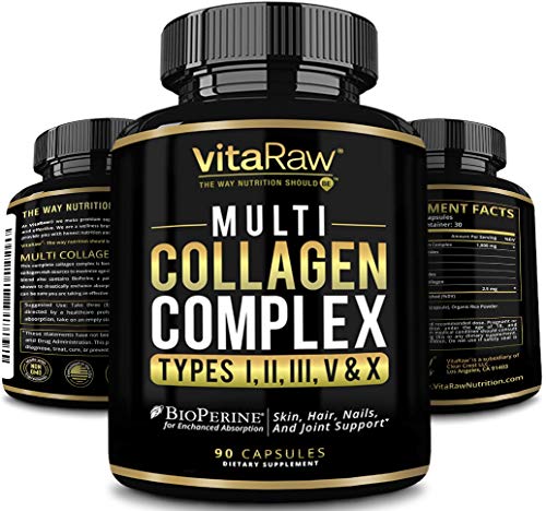 Book Cover Collagen Pills - Multi Collagen Supplements (Types I, II, III, V & X) Collagen Peptides Pills for Hair, Skin & Joints - Hydrolyzed Collagen Protein Powder (Colageno) Collagen Capsules for Women & Men