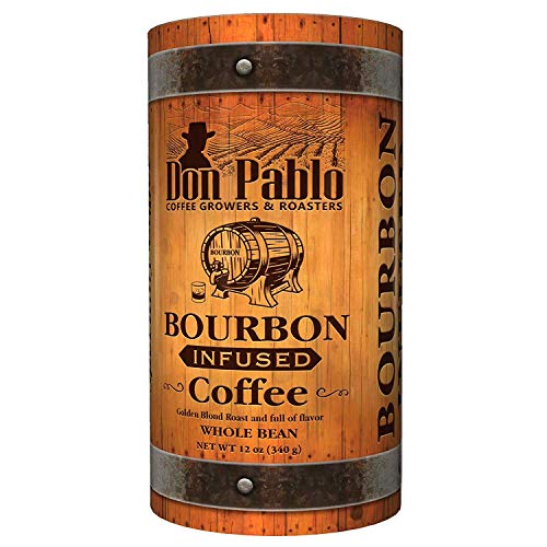 Book Cover 12oz Don Pablo Bourbon Infused Specialty Coffee - Whole Bean Coffee -12 Ounce bag in collectible tube