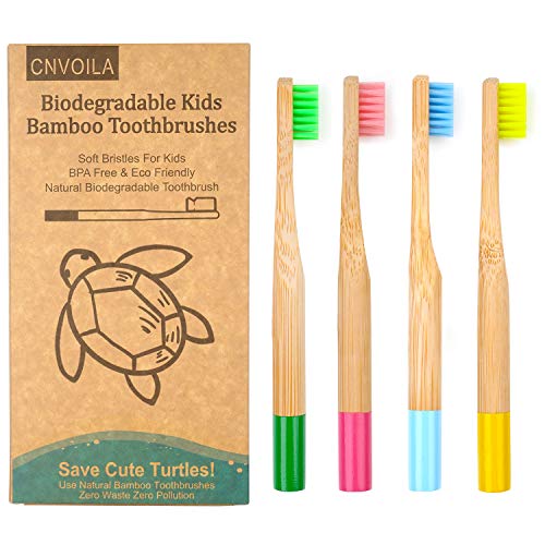 Book Cover Bamboo Carcoal Toothbrush Soft Bristle, Kids Toddler Toothbrush Eco Friendly