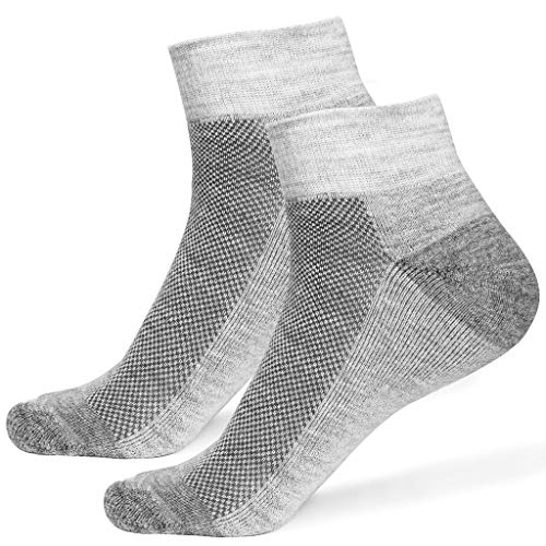 Book Cover 2 PAIRS Alpaca Wool Socks for Men & Women - Extra Thick Warm Ankle Socks Crew Winter Outdoor Hunting Boot Sock (Large, Grey)