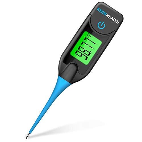Book Cover KeenHealth - Digital Thermometer - K-DT-429 Blue - Rectal and Oral Thermometer Approved for Kids and Adults - Fast and Accurate - 20 Seconds - More Precision with 2 Decimals - Flexible and Waterproof