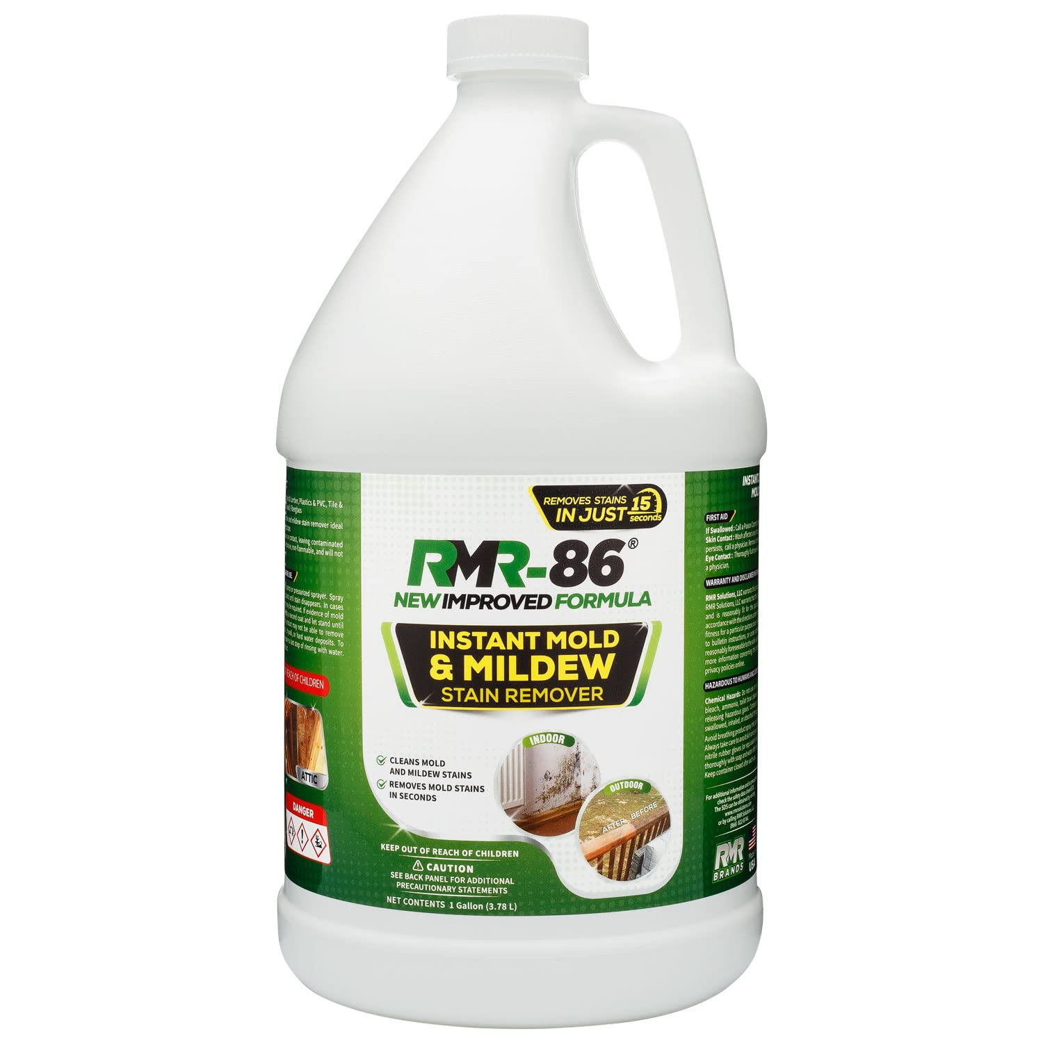 Book Cover RMR-86 Instant Mold and Mildew Stain Remover Spray - Scrub Free Formula, 1 Gallon 128 Fl Oz (Pack of 1)