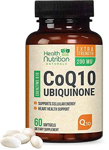 Book Cover CoQ10 High Absorption Coenzyme Q10 200mg - Natural Heart Support and Energy Production Support - USA Bottled - Premium Ubiquinone Supplement for Men and Women, Non-GMO - 60 Softgels
