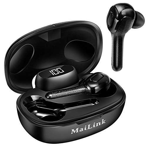 Book Cover True Bluetooth 5.0 Wireless Earbuds，TWS Stereo in-Ear Headphones Noise Cancelling Bluetooth Earbuds IPX8 Waterproof ， Built-in Mic and Magnetic Inductive Chanrging Case, 5Hrs Playtime