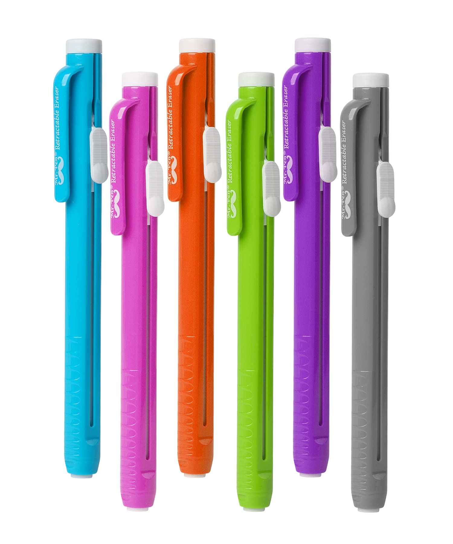 Book Cover Mr. Pen Retractable Mechanical Eraser Pen, Pack of 6, Assorted Color