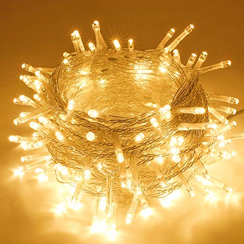 Book Cover SANJICHA String Lights Indoor/Outdoor, Upgraded Super Bright Christmas Lights with 8 Modes, 66FT 200 LED Waterproof Decorative Lights for Christmas Tree Garden Patio Bedroom (Warm White)