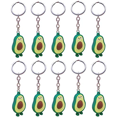 Book Cover Finduat 10 Pcs Cute Avocado Keychain for Hang Bag Accessories Chain Bag Pendants Jewelry for All Occasions, Valentines, Birthdays and More
