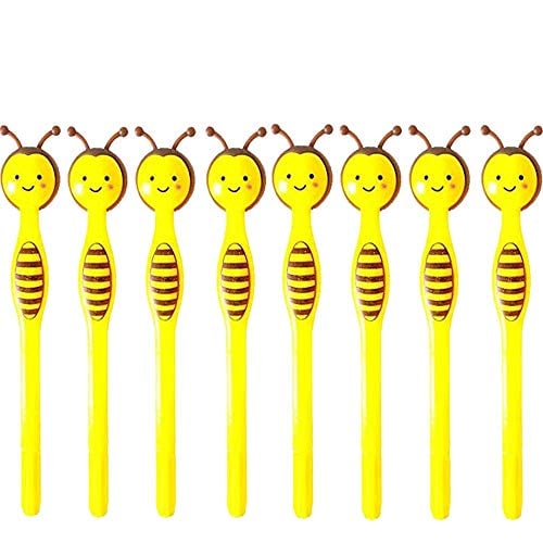 Book Cover LUFOX 8Pcs Cute Bees Gel Pens Gift for Child, Women, Coworkers, Hostess and Girlfriend, Great Party Supplies and School Supplies, Black Ink(0.5mm)