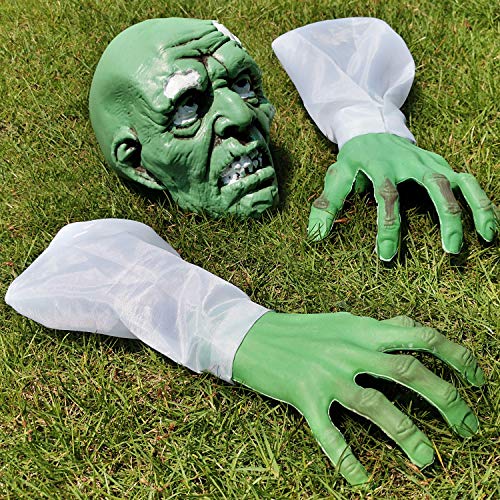 Book Cover BALYWOOD Moyeenee Halloween Zombie Face and Arms Lawn Stakes, Scary Graveyard Decoration, Perfect for Indoor and Outdoor Halloween Decorations