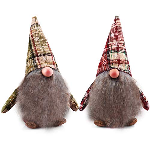 Book Cover Micbox Gnome Doll Gifts, 2 Pack Christmas Swedish Tomte, Handmade Gnome Plush as Table Ornament, Christmas, Thanksgiving, Other Holiday Decorations, Gifts, for Home Decor （Grey）