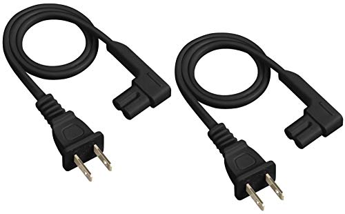 Book Cover Vebner 19.5in 2-Pack Power Cord Compatible with Sonos One, Sonos One SL, Sonos Play-1 Speakers - Power Plug Cable (Short, Black)