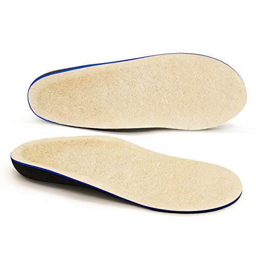 Book Cover Sheepskin Orthotics Insoles Arch Supports Relieve Flat Feet Plantar Fasciitis Thick Wool Fur Fleece Inserts Winter Insets for Men and Women Cozy & Warm Mens 5-5 1/2