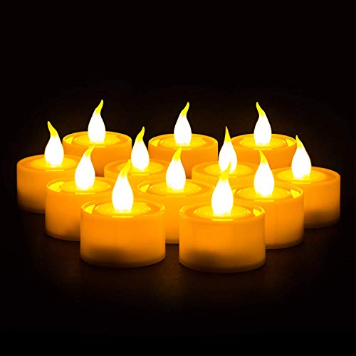 Book Cover FURORA LIGHTING LED Tea Light Candles Battery Operated Pack of 12, Realistic Flameless Tealight Candles, Electric Tea Lights Battery Included