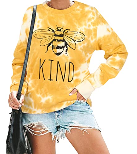 Book Cover Bee Kind T Shirts Be kind Sweatshirt Women Funny Inspirational Lightweight Blouse Teacher Shirts Long Sleeve Blessed Pullover