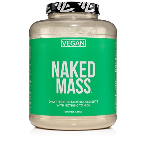 Book Cover NAKED nutrition Naked Vegan Mass - Natural Vegan Weight Gainer Protein Powder - 8Lb Bulk, GMO Free, Gluten Free, Soy Free & Dairy Free. No Artificial Ingredients - 1,230 Calories - 11 Servings