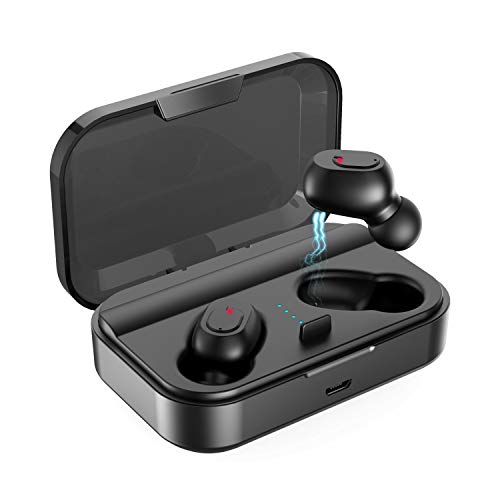 Book Cover Wireless Earbuds, Bluetooth 5.0 Headphones TWS Stereo Wireless Earphones Sweatproof Bluetooth Earbuds 90H Playtime in-Ear Headset Earphones with 2000mAh Charging Case Built-in Mic Deep Bass for Sports